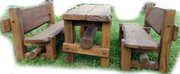 Набор Дубовой мебели «Вечный» (стол 2 скамьи с регулируемыми спинками) - foto 0