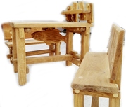 Дубовый набор мебели - Банный (табурет – дубовый лист). - foto 2