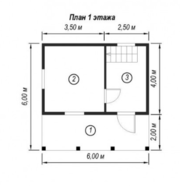 Садовый Дом из бруса Феникс 6х6м с террасой 12 м2 - foto 3