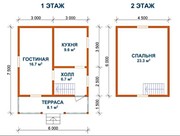 Дом из бруса Марсель 6х7, 5 м сруб с установкой-доставкой Минский район - foto 1