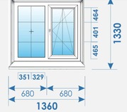 Трехстворчатое окно Kbe Эксперт 1750х1400 дешево. - foto 3