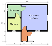 Банька из бруса с эркером 5.5х6 - foto 4